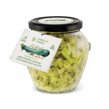 Fermentált mediterrán cukkini-csicseriborsó saláta