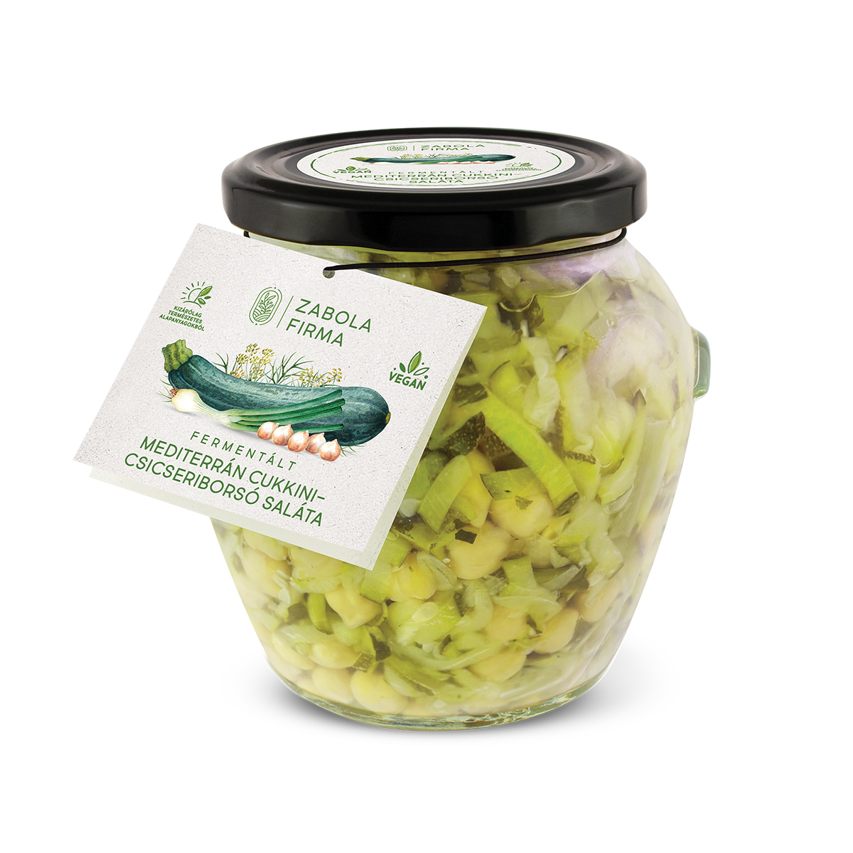 Fermentált mediterrán cukkini-csicseriborsó saláta